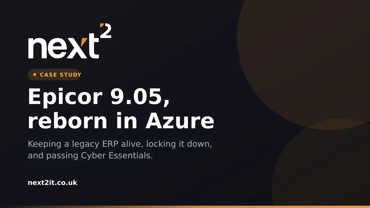 Epicor 9.05 reborn in Azure: a case study in passing Cyber Essentials