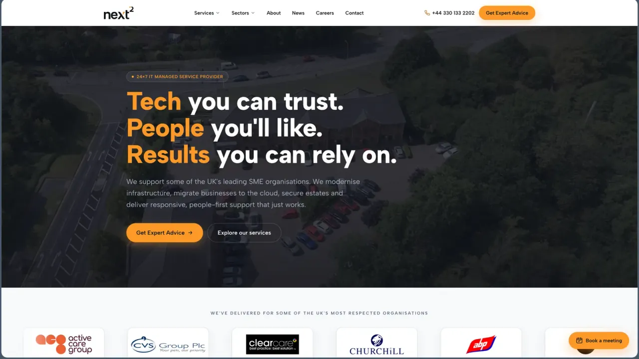 The new Next2IT website homepage